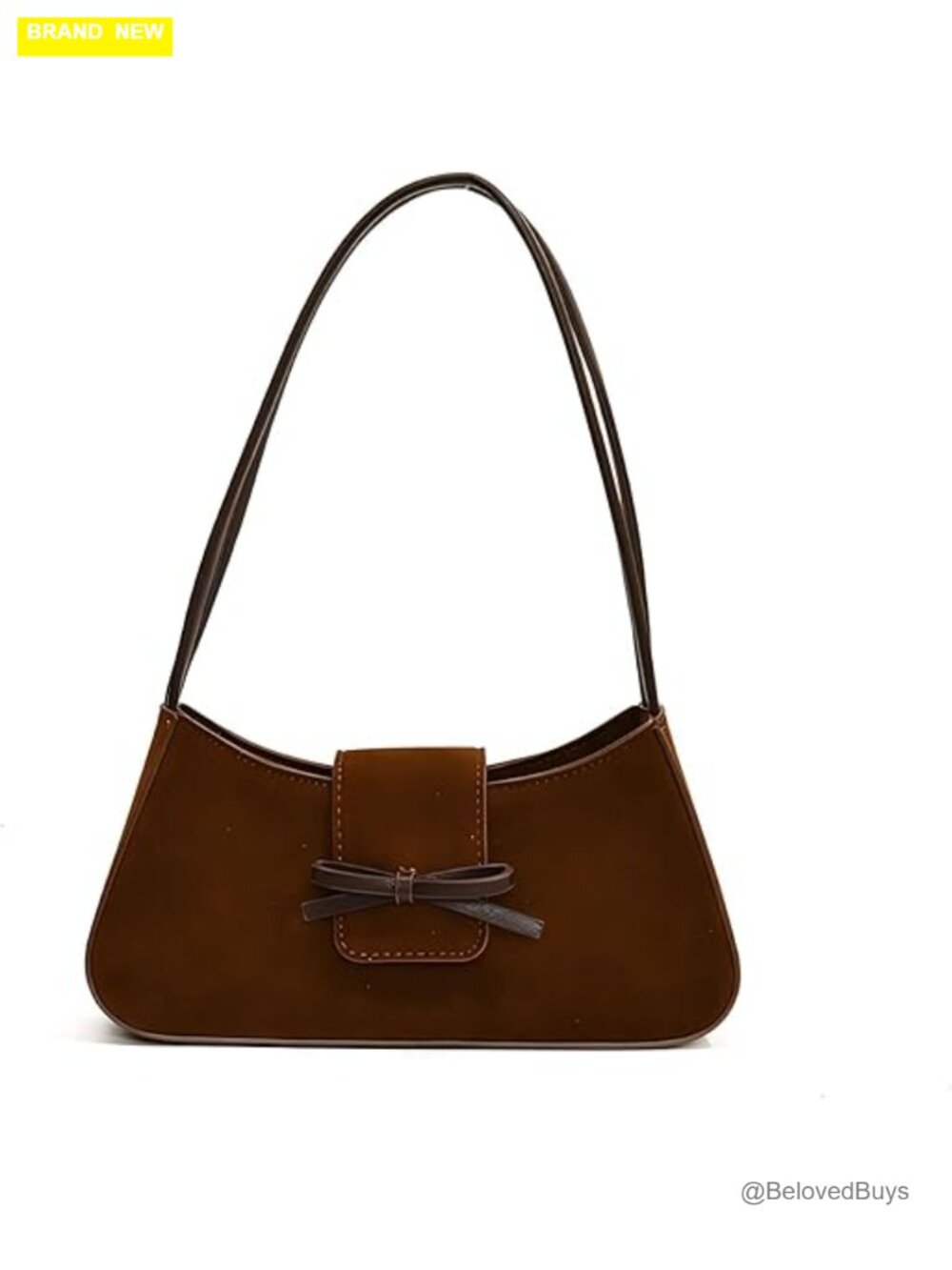Suede Hobo Shoulder Bag Patent Leather Clutch Cute Bow Purse Y2K Trendy